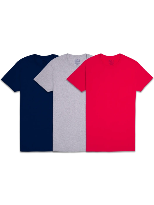 Fruit Of The Loom Men's Classic Crew T-Shirt Extended Sizes Assorted 3 Pack