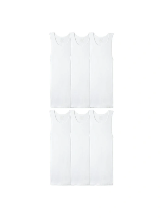 fruit of the loom Men's Classic Fit A-Shirt Extended Sizes White 6 Pack fruit of the loom Men's Classic Fit A-Shirt Extended Sizes White 6 Pack