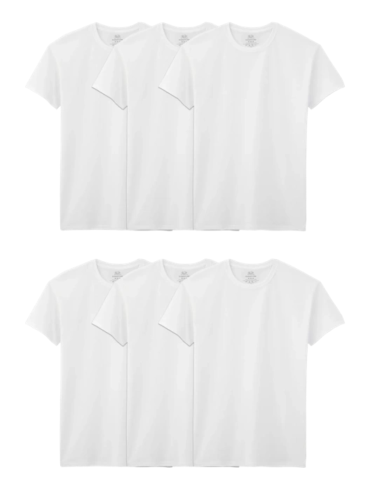 fruit of the loom Men's Classic Fit Crew T-Shirt Extended Sizes White 6 Pack fruit of the loom Men's Classic Fit Crew T-Shirt Extended Sizes White 6 Pack