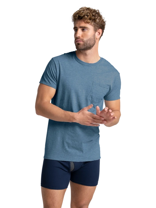 Fruit Of The Loom Men's Classic Fit Pocket T-Shirt Assorted 3 Pack