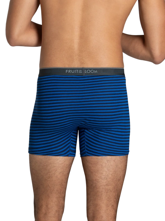 Fruit Of The Loom Men's CoolZone® Boxer Brief Extended Sizes Assorted Stripe/Solid 6 Pack