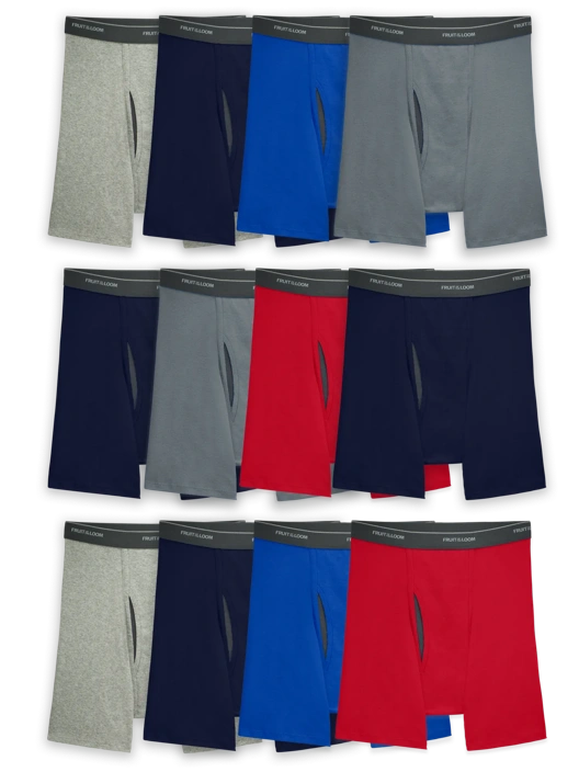 fruit of the loom Men's CoolZone® Fly Boxer Briefs Assorted 12 Pack fruit of the loom Men's CoolZone® Fly Boxer Briefs Assorted 12 Pack