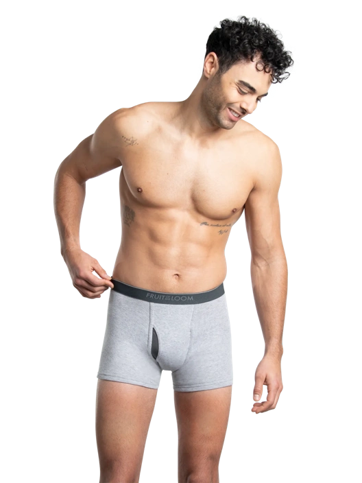 Fruit Of The Loom Men's CoolZone® Fly Short Leg Boxer Briefs Black And Gray 7 Pack