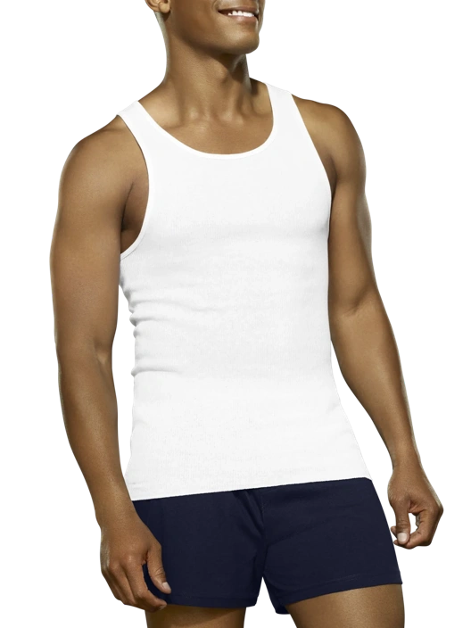 Fruit Of The Loom Men's Cotton A-Shirt White 3 Pack