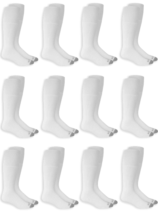 Fruit Of The Loom Men's Dual Defense® Tube Socks White 12 Pack