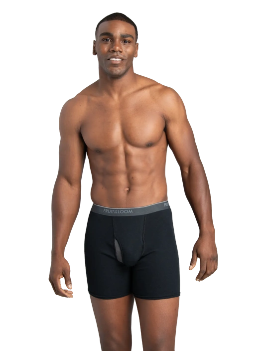 Fruit Of The Loom Men's Eversoft® CoolZone® Fly Boxer Briefs Black And Gray 10 Pack