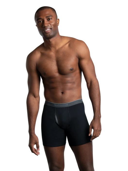 Fruit Of The Loom Men's Eversoft® CoolZone® Fly Boxer Briefs Black 7 Pack