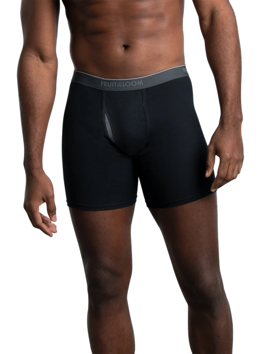 Fruit Of The Loom Men's Eversoft® CoolZone® Fly Boxer Briefs Black 7 Pack