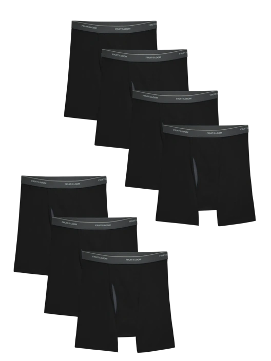 fruit of the loom Men's Eversoft® CoolZone® Fly Boxer Briefs Black 7 Pack fruit of the loom Men's Eversoft® CoolZone® Fly Boxer Briefs Black 7 Pack
