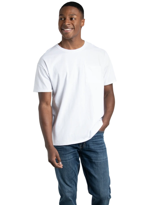 Fruit Of The Loom Men’s Eversoft® Short Sleeve Pocket T-Shirt Extended Sizes 2 Pack