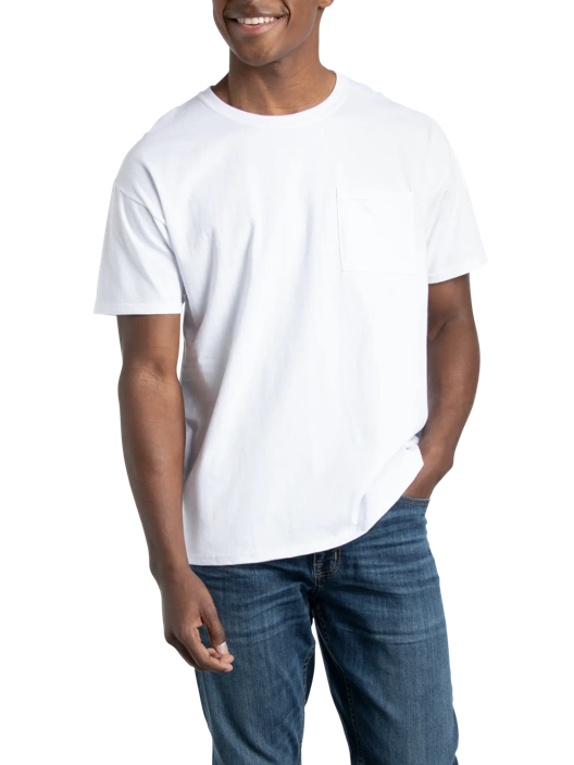 Fruit Of The Loom Men’s Eversoft® Short Sleeve Pocket T-Shirt Extended Sizes 2 Pack