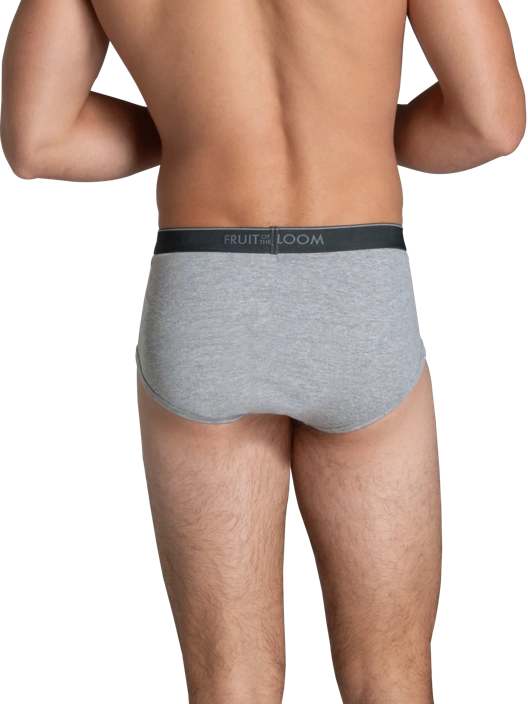 Fruit Of The Loom Men's Mid-Rise Brief Extended Sizes Assorted 6 Pack