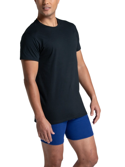 Fruit Of The Loom Men's Short Sleeve Crew T-Shirt Black 6 Pack