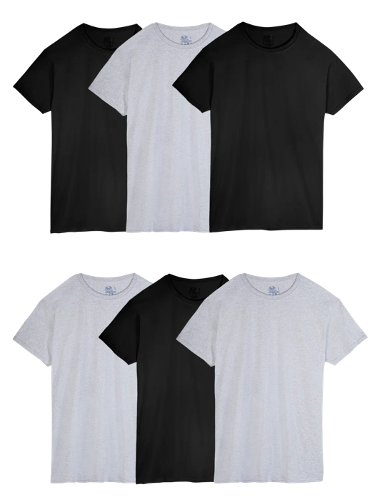 fruit of the loom Men's Short Sleeve Crew T-Shirt Black 6 Pack fruit of the loom Men's Short Sleeve Crew T-Shirt Black 6 Pack