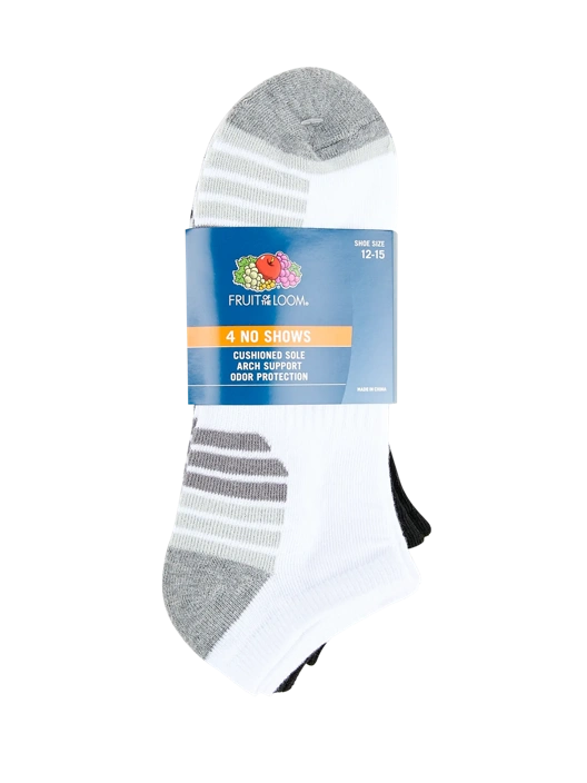 Fruit Of The Loom Men's Sport Silicone Liner Sock 4 Pack