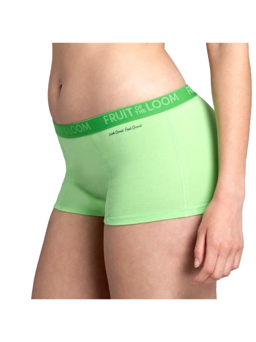 Fruit Of The Loom Signature Women's ENERGIZE Cotton Stretch Boyshort Assorted 6 Pack