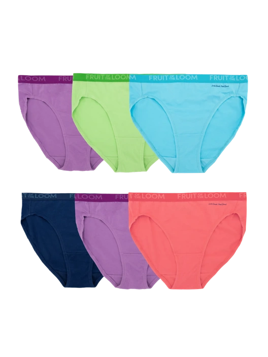 fruit of the loom Signature Women's ENERGIZE Cotton Stretch Hi-Cut Assorted 6 Pack