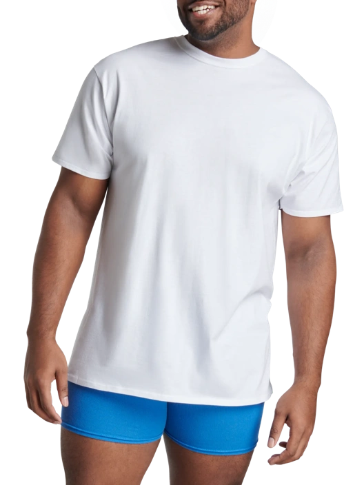 Fruit Of The Loom Tall Men's Short Sleeve Crew T-Shirt White 6 Pack