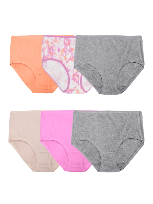 fruit of the loom Women's 360 Stretch Cottony Comfort Brief Assorted 6 Pack