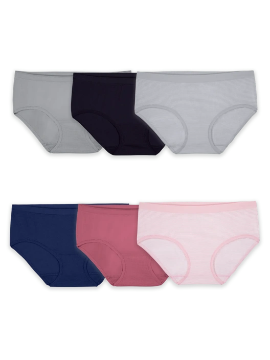 fruit of the loom Women's 360 Stretch Seamless Hipster Panty Assorted 6 Pack