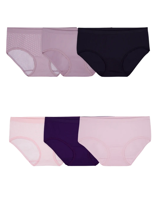 fruit of the loom Women's 360 Stretch Seamless Hipster Panty Assorted 6 Pack