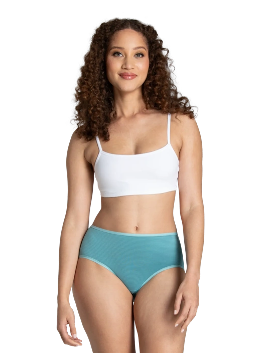 Fruit Of The Loom Women's Breathable Cooling Stripes Brief Assorted 6 Pack