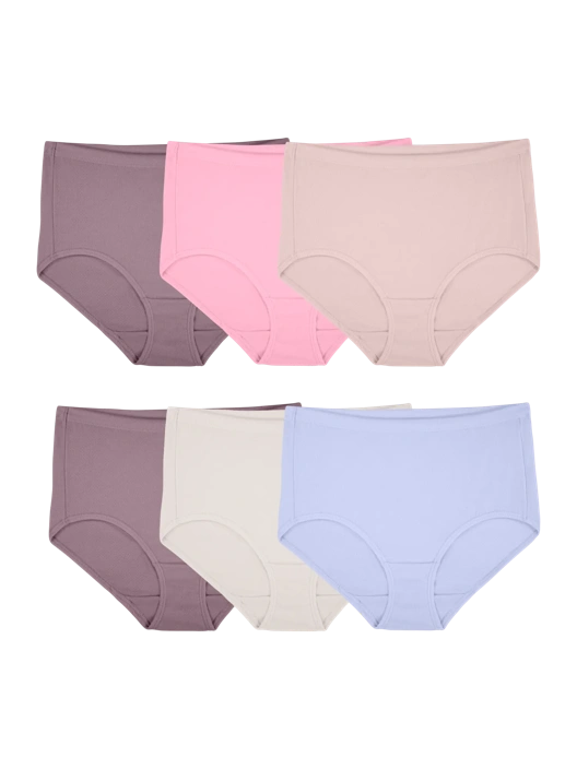 fruit of the loom Women's Breathable Cotton Stretch Mesh Brief Panty Assorted 6 Pack