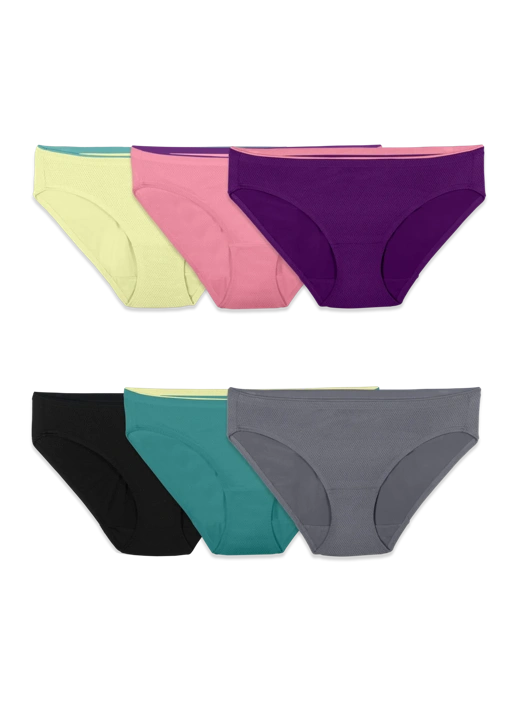fruit of the loom Women's Breathable Micro-Mesh Bikini Panty Assorted 6 Pack