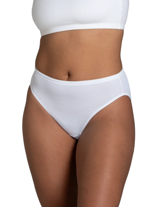 Fruit Of The Loom Women's Breathable Micro-Mesh Hi-Cut Panty Assorted 6 Pack