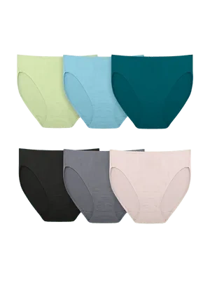 fruit of the loom Women's Breathable Micro-Mesh Hi-Cut Panty Assorted 6 Pack