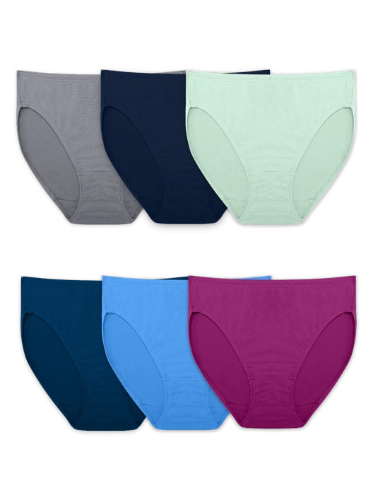 fruit of the loom Women's Breathable Micro-Mesh Hi-Cut Panty Assorted 6 Pack fruit of the loom Women's Breathable Micro-Mesh Hi-Cut Panty Assorted 6 Pack