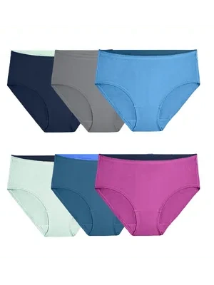 fruit of the loom Women's Breathable Micro-Mesh Low-Rise Brief Panty Assorted 6 Pack