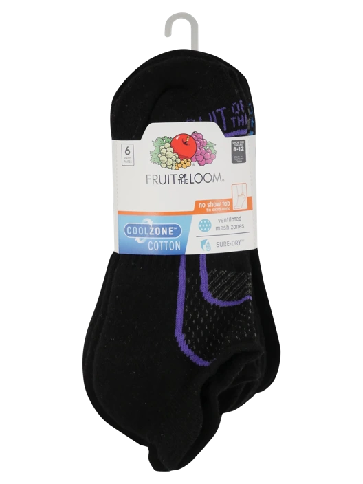 Fruit Of The Loom Women's CoolZone® No Show Tab Socks 10 Pack
