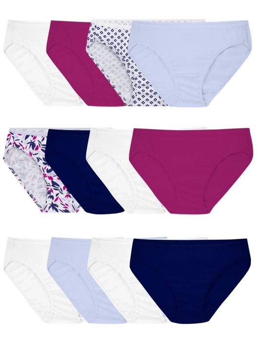 fruit of the loom Women's Cotton Bikini Panty Assorted 12 Pack
