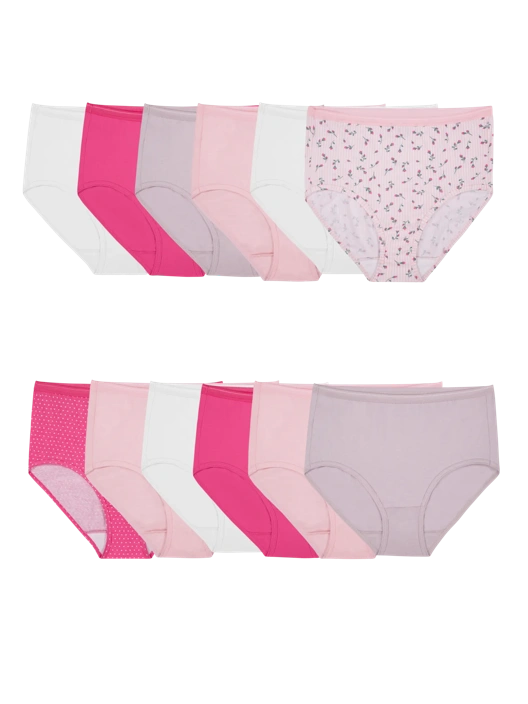 fruit of the loom Women's Cotton Brief Panty Assorted 12 Pack