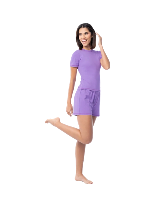 Fruit Of The Loom Women's Energize Sleeve Tee And Shorts Sleep Pajama Set