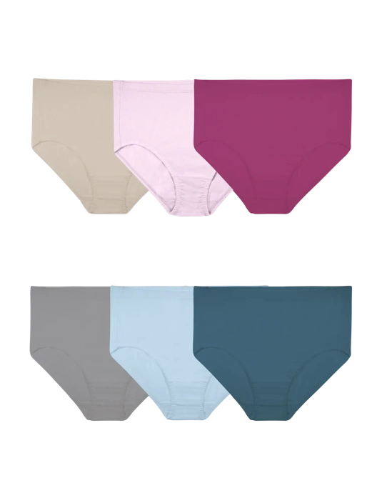 fruit of the loom Women's Fit for Me Breathable Cotton Stretch Mesh Brief Panty Assorted 6 Pack