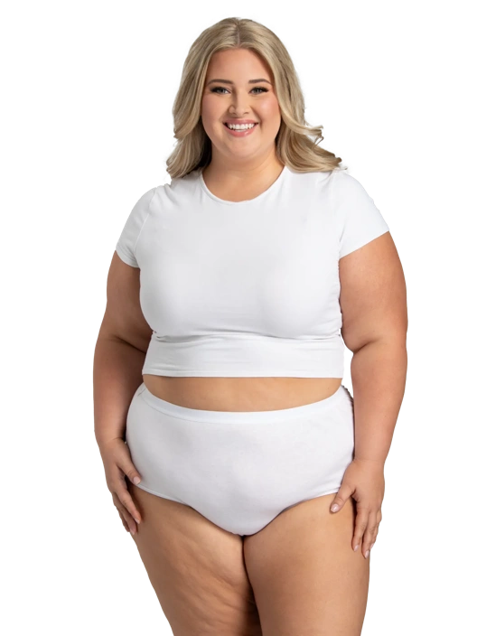 Fruit Of The Loom Women's Fit For Me Cotton Brief Panty White 6 Pack