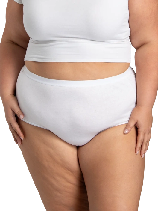 Fruit Of The Loom Women's Fit For Me Cotton Brief Panty White 6 Pack