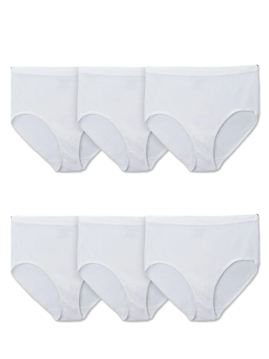 fruit of the loom Women's Fit for Me Cotton Brief Panty White 6 Pack fruit of the loom Women's Fit for Me Cotton Brief Panty White 6 Pack