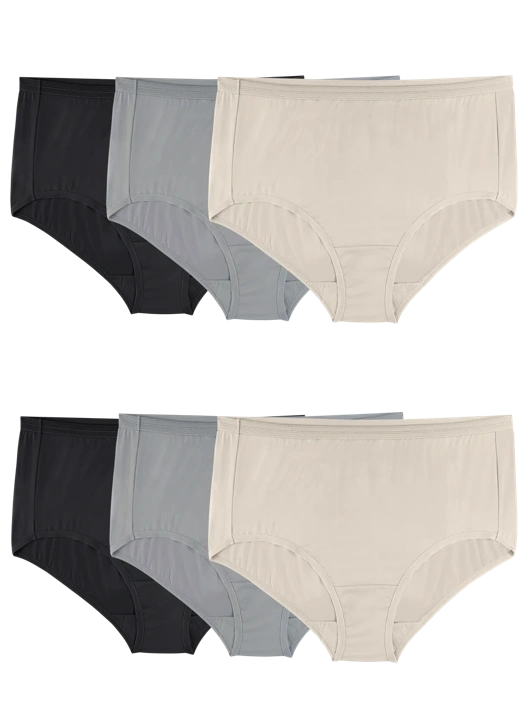 fruit of the loom Women's Fit for Me Microfiber Brief Panty Assorted 6 Pack