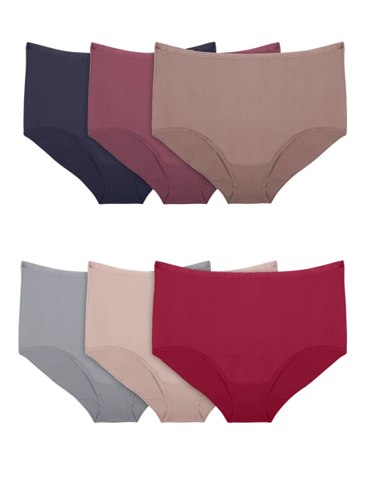 fruit of the loom Women's Microfiber Brief Panty Assorted 6 Pack