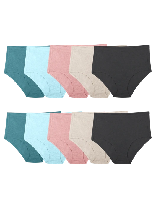 fruit of the loom Women's Plus Fit for Me® Beyondsoft® Brief Panty Assorted 10 Pack
