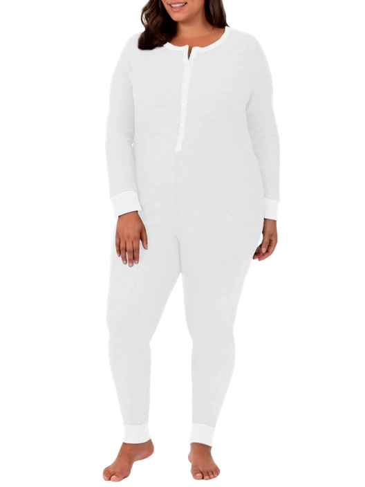 fruit of the loom Women's Plus Fit for Me® Waffle Unionsuit