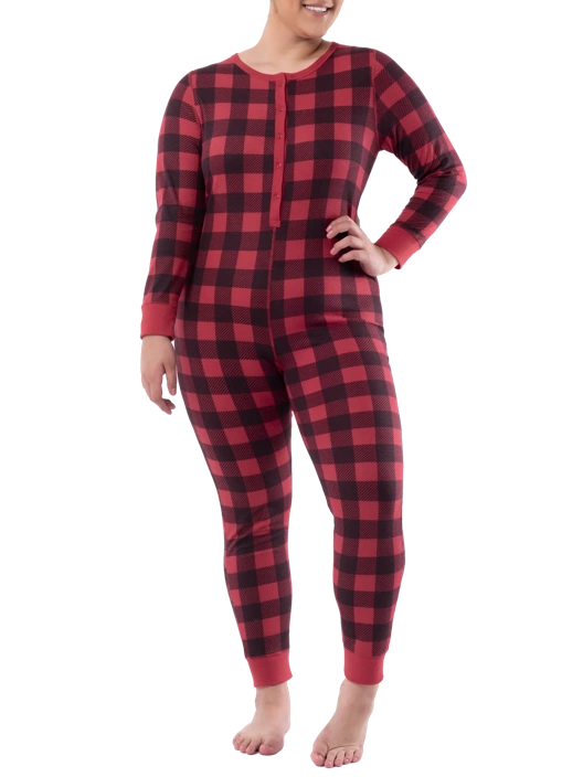 fruit of the loom Women's Plus Fit for Me® Waffle Unionsuit