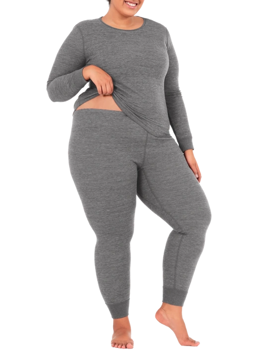 Fruit Of The Loom Women's Plus Size Waffle Thermal Bottom 2 Pack