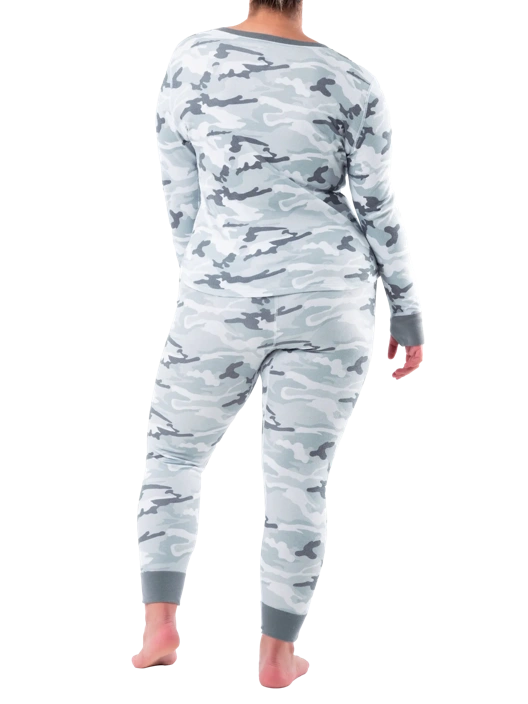 Fruit Of The Loom Women's Raschel Henley Top And Pant 2-Piece Pajama Set