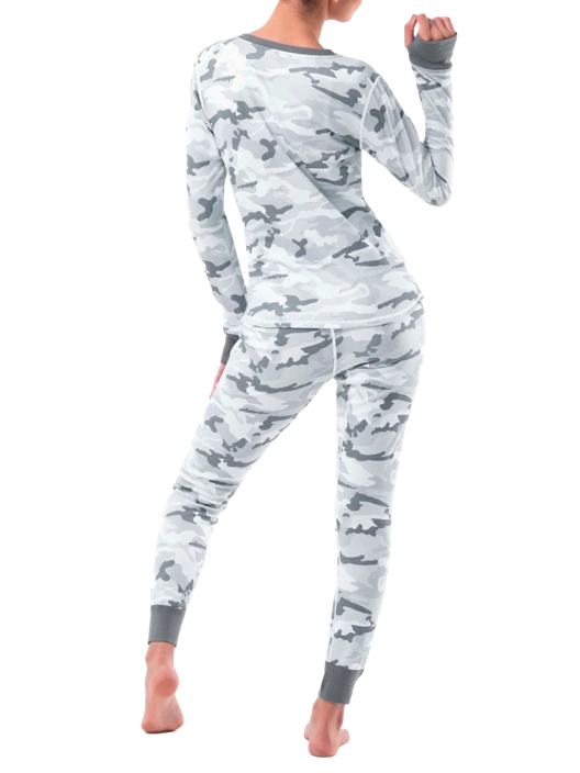 Fruit Of The Loom Women's Raschel Henley Top And Pant 2-Piece Pajama Set