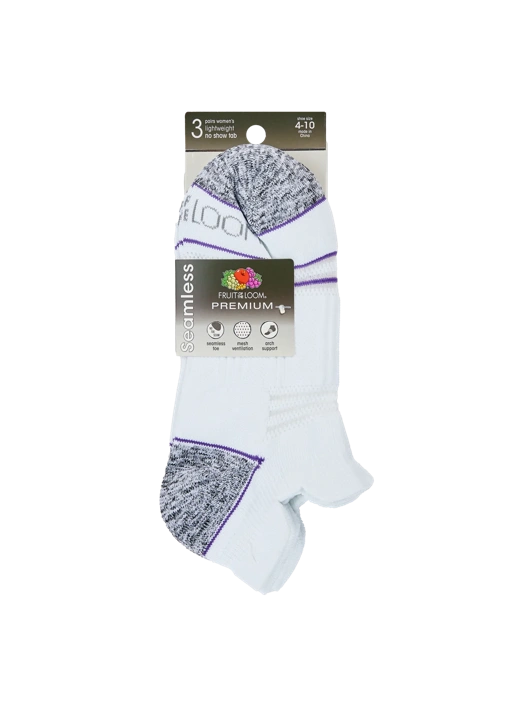 Fruit Of The Loom Women's Seamless No Show Tab Sock 3 Pack