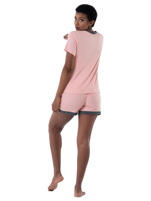 Fruit Of The Loom Women's Soft & Breathable V-neck T-shirt And Shorts 2-Piece Pajama Set